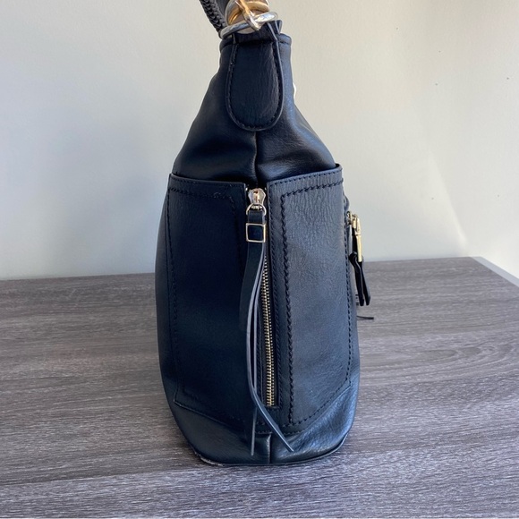 MIZTIQUE Black Vegan Leather Large Tote Handbag Pockets Lined - Picture 9 of 15